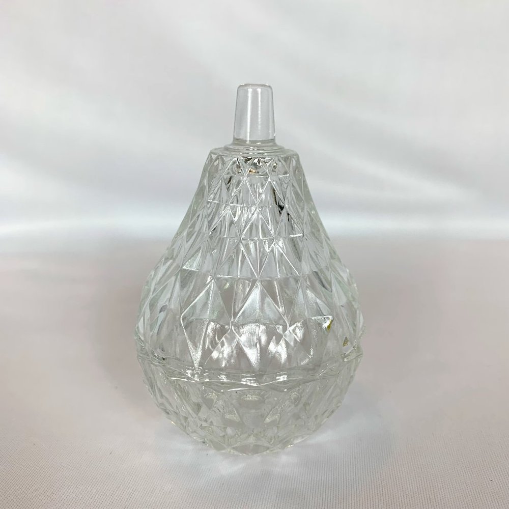 Vintage Cut Glass Candy Dish Covered Crystal Style Trinket Bowl